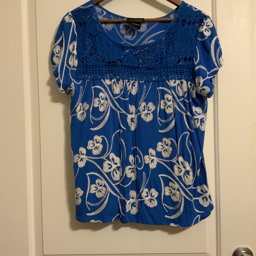 Blue Floral Women's Top